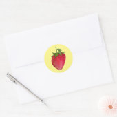 Juicy Strawberry fruit waterverf macro art Ronde Sticker (Envelop)