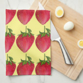 Juicy Strawberry fruit waterverf macro art Theedoek (Quarter Fold)