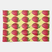 Juicy Strawberry fruit waterverf macro art Theedoek (Horizontaal)