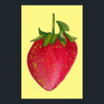 Juicy Strawberry fruit waterverf macro pop art Poster<br><div class="desc">Een sappig ontwerp van een grote rode,  pompige aardbeivrucht in macrostijl,  geschilderd door de waterverf kunstenaar Sacha Grossel. Dit kunstfruitontwerp van de pop is kleurrijk en helder en zou zeker uw décor versterken. Ideaal voor fruitliefhebbers overal! De achtergrondkleur is volledig aanpasbaar.</div>