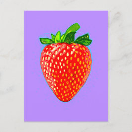 Juicy Strawberry in Pop Art Style Briefkaart