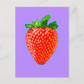 Juicy Strawberry in Pop Art Style Briefkaart (Voorkant)