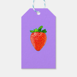 Juicy Strawberry in Pop Art Style Cadeaulabel