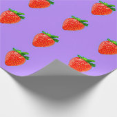 Juicy Strawberry in Pop Art Style Cadeaupapier (Hoek)