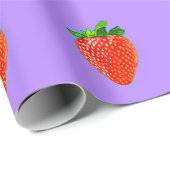 Juicy Strawberry in Pop Art Style Cadeaupapier (Rol Hoek)