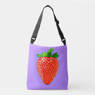 Juicy Strawberry in Pop Art Style Crossbody Tas