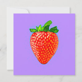 Juicy Strawberry in Pop Art Style Feestdagenkaart