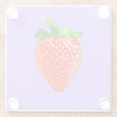 Juicy Strawberry in Pop Art Style Glazen Onderzetter (Achterkant)