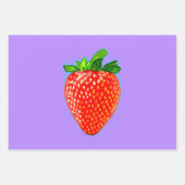 Juicy Strawberry in Pop Art Style Inpakpapier Vel (Voorkant 3)