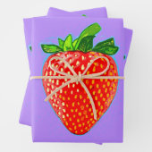 Juicy Strawberry in Pop Art Style Inpakpapier Vel (In situ)