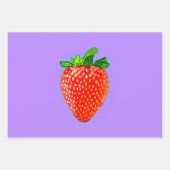 Juicy Strawberry in Pop Art Style Inpakpapier Vel (Voorkant)