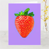 Juicy Strawberry in Pop Art Style Kaart (Gele Bloem)