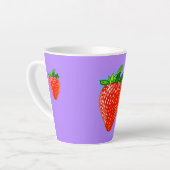 Juicy Strawberry in Pop Art Style Latte Mok (Linkerhoek)