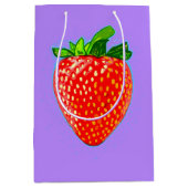 Juicy Strawberry in Pop Art Style Medium Cadeauzakje (Voorkant)
