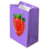 Juicy Strawberry in Pop Art Style Medium Cadeauzakje (Achterkant Gekanteld)