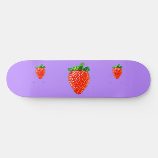 Juicy Strawberry in Pop Art Style Persoonlijk Skateboard (Horizontaal)