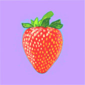 Juicy Strawberry in Pop Art Style Sticker (Voorkant)
