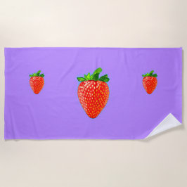 Juicy Strawberry in Pop Art Style Strandlaken