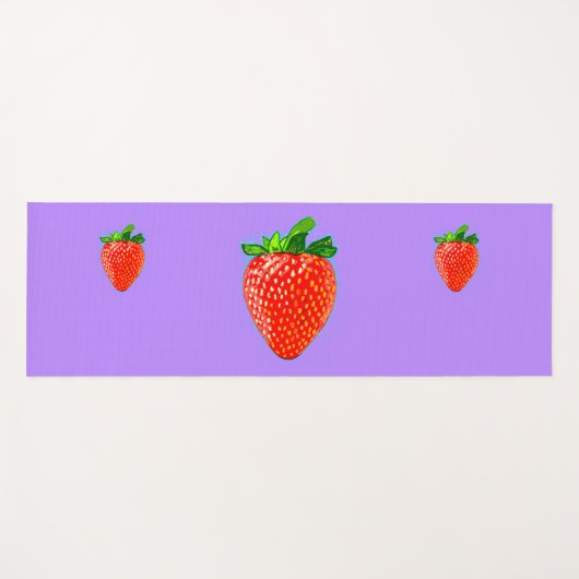 Juicy Strawberry in Pop Art Style Yogamat (Voorkant (horizontaal))