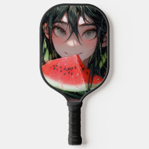 Juicy Summer Watermelon Anime Girl Pickleball Paddle