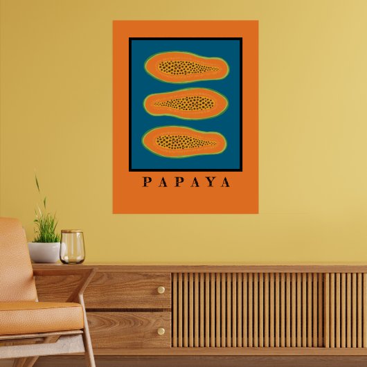 Juicy Trio Papaya Oranje Poster (Woonkamer 2)