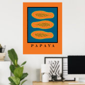 Juicy Trio Papaya Oranje Poster (Thuiskantoor)