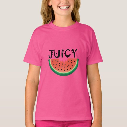 Juicy Watermelon - Girls' Basic T-Shirt (Voorkant)