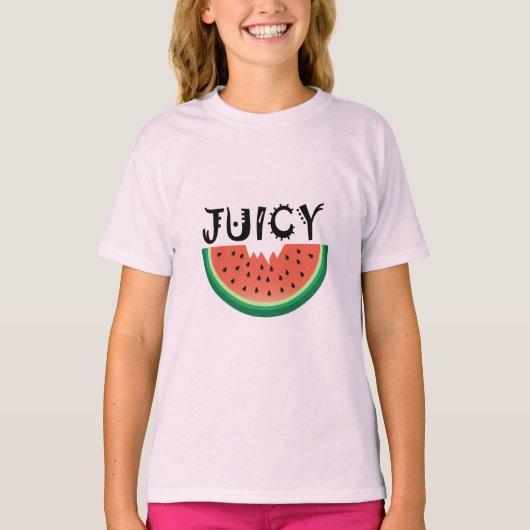 Juicy Watermelon - Girls' Basic T-Shirt (Voorkant)