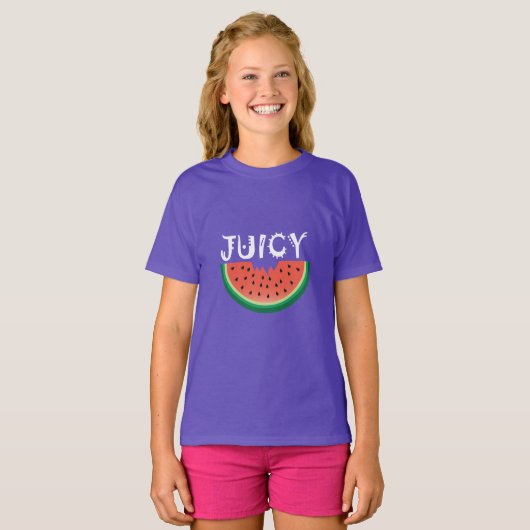 Juicy Watermelon - Girls' Basic T-Shirt (Voorkant volledig)