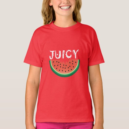 Juicy Watermelon - Girls' Basic T-Shirt (Voorkant)