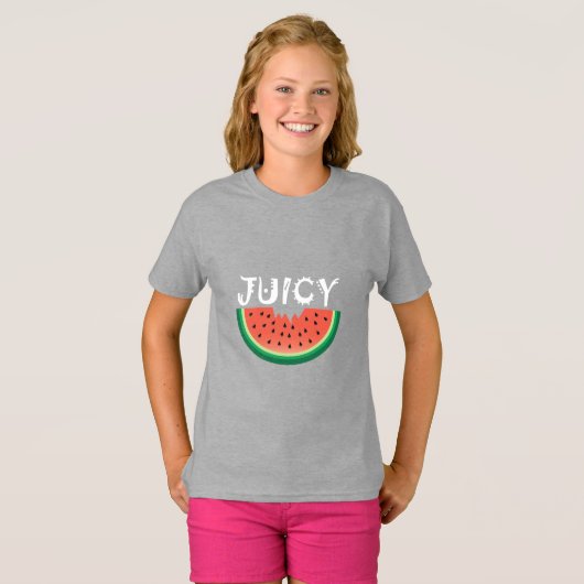 Juicy Watermelon - Girls' Basic T-Shirt (Voorkant volledig)