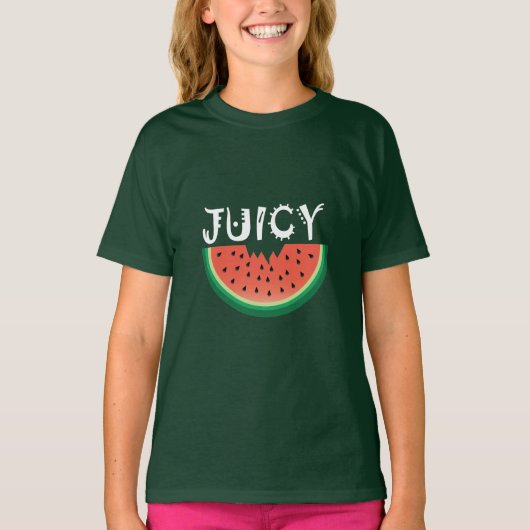 Juicy Watermelon - Girls' Basic T-Shirt (Voorkant)