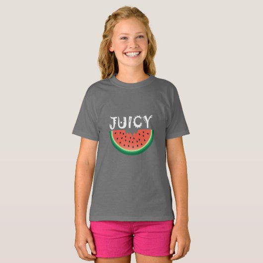 Juicy Watermelon - Girls' Basic T-Shirt (Voorkant volledig)