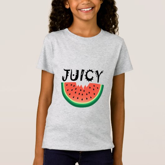 Juicy Watermelon - Girls' Fine Jersey T-Shirt (Voorkant)