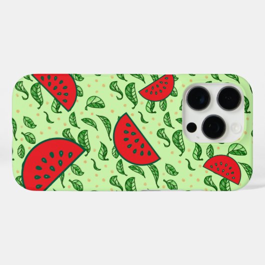 Juicy Watermelon & Leaf Case-Mate iPhone Case (Achterkant (horizontaal))