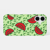 Juicy Watermelon & Leaf iPhone 16 Hoesje (Achterkant horizontaal)