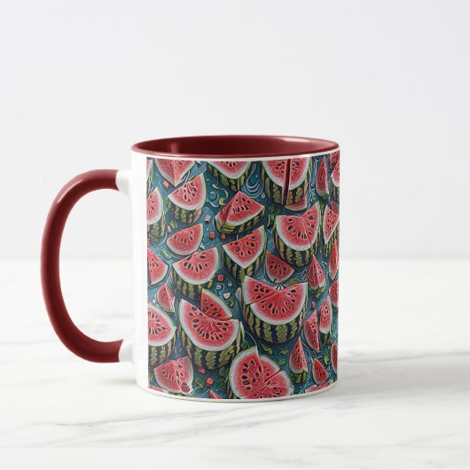 Juicy Watermelon Pattern Design 1 Mok (Links)