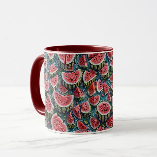 Juicy Watermelon Pattern Design 1 Mok (Voorkant links)