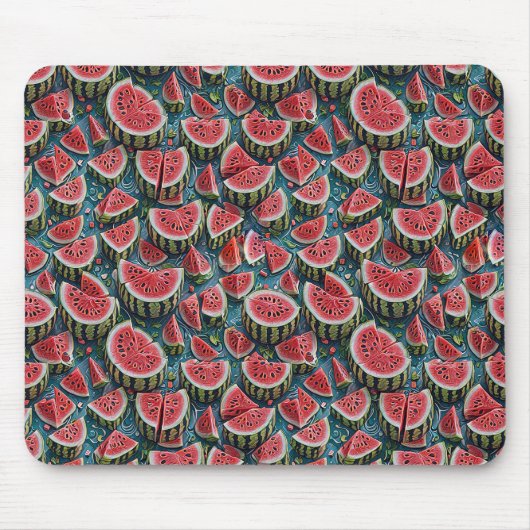 Juicy Watermelon Pattern Design 1 Muismat (Voorkant)