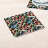 Juicy Watermelon Pattern Design 2 Kartonnen Onderzetters (Schuin)