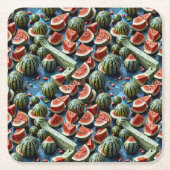 Juicy Watermelon Pattern Design 2 Kartonnen Onderzetters (Voorkant)