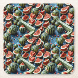 Juicy Watermelon Pattern Design 2 Kartonnen Onderzetters