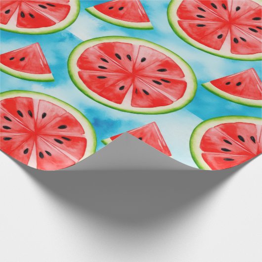  Juicy WATERMELON pattern in watercolor pattern  Cadeaupapier (Hoek)