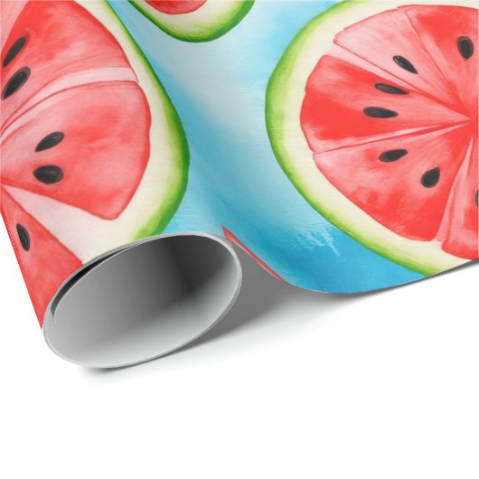  Juicy WATERMELON pattern in watercolor pattern  Cadeaupapier (Rol Hoek)