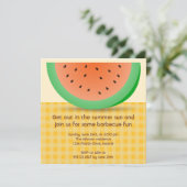 Juicy watermelon slice gingham zomerpicknick kaart (Staand voorkant)