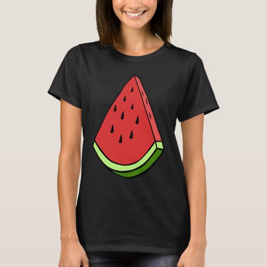 Juicy Watermelon Slice Wedge Graphic Halloween Cos T-shirt (Voorkant)
