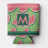 Juicy Watermelon Summer BBQ Monogram gepersonalise Blikjeskoeler (Voorkant)
