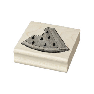 Juicy Watermelon Wedge Slice Green Rind Seed Fruit Rubberstempel