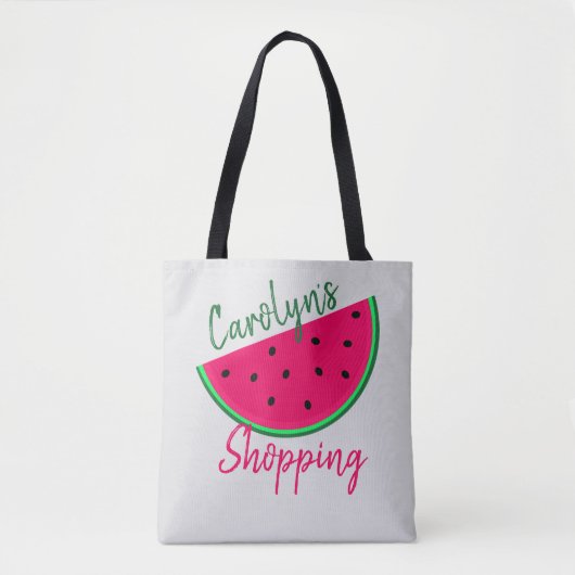 Juicy Watermelon, winkelen, Jouw naam Tote Bag (Voorkant)