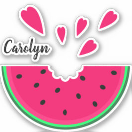 Juicy watermelonbeet met hart, jouw naam sticker